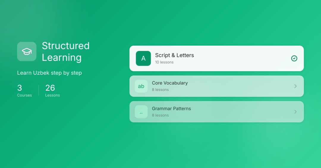 Learn Uzbek - Structured Courses